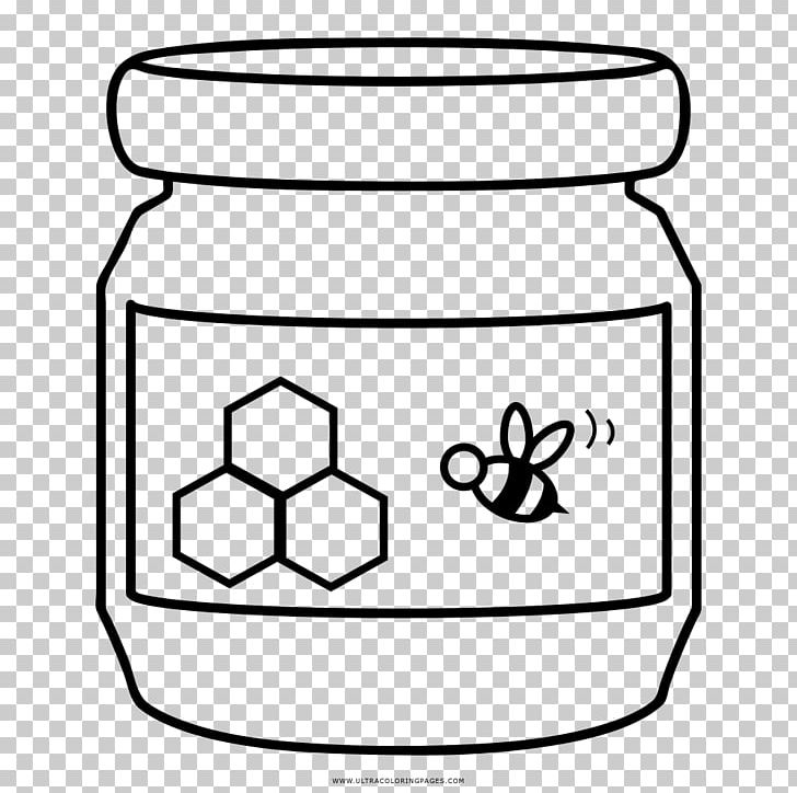 Coloring Book Drawing Honey Peanut Butter Jar PNG, Clipart, Area, Bee, Black And White, Child, Coloring Book Free PNG Download