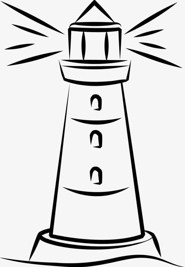 Hand Painted Lighthouse PNG, Clipart, Black, Brief, Cartoon, Cartoon Lighthouse, Childrens Free PNG Download