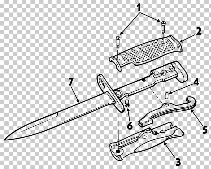 Knife Exploded-view Drawing M6 Bayonet Diagram PNG, Clipart, Angle, Arm, Artwork, Auto Part, Bayonet Free PNG Download