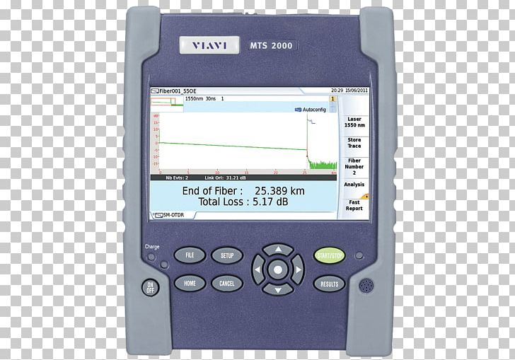 Optical Time-domain Reflectometer Viavi Solutions Optical Fiber Fiber To The X Wavelength-division Multiplexing PNG, Clipart, Computer Software, Electronic Device, Electronics, Electronics Accessory, Fib Free PNG Download