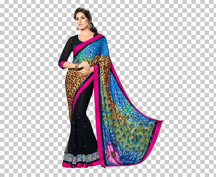 Sari Lehenga-style Saree Dress Georgette PNG, Clipart, Animal, Animal Print, Banarasi Sari, Chiffon, Clothing Free PNG Download