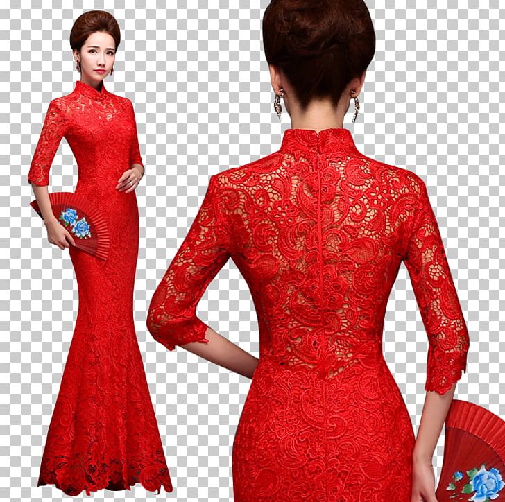 Wedding Dress Sleeve Cheongsam Mandarin Collar PNG, Clipart, Bride, Cheongsam, Chinese, Chinese Marriage, Clothing Free PNG Download