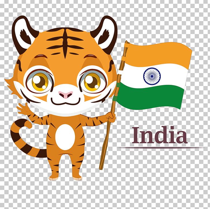 Bengal Tiger Flag Of India Illustration PNG, Clipart, Animal, Big Cats, Carnivoran, Cartoon, Cat Like Mammal Free PNG Download