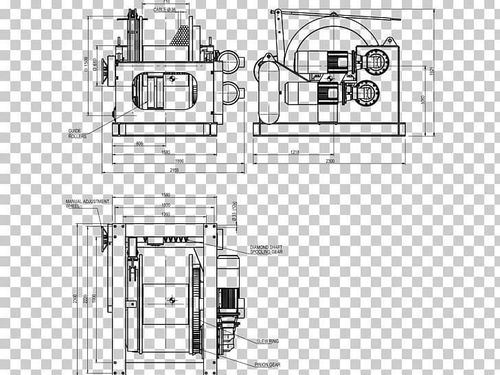 Technical Drawing Table Winch Wciągarka PNG, Clipart, Angle, Area, Artwork, Black And White, Diagram Free PNG Download