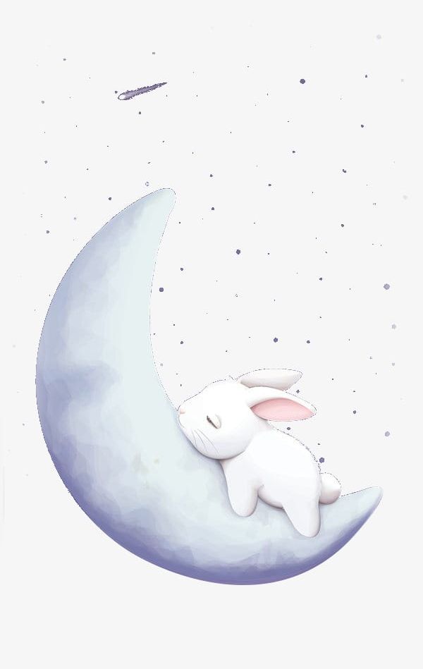Sleeping On The Moon Rabbit PNG, Clipart, Festival, Hand, Hand Painted, Illustration, Mid Autumn Free PNG Download