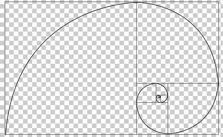 Circle Golden Spiral Golden Ratio Fibonacci Number PNG, Clipart, Angle, Black And White, Circle, Diagram, Drawing Free PNG Download