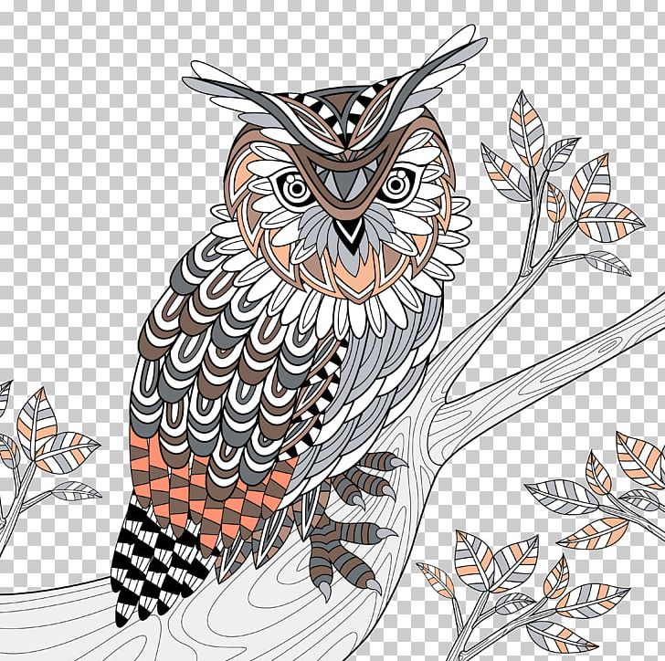 Owl Coloring Book Doodle Illustration PNG, Clipart, Animals, Art, Beak, Bird, Bird Of Prey Free PNG Download