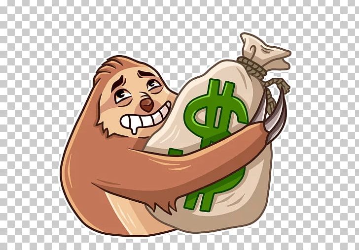 Sloth Sticker Telegram Produce PNG, Clipart, Carnivoran, Carnivores, Cartoon, Finger, Food Free PNG Download
