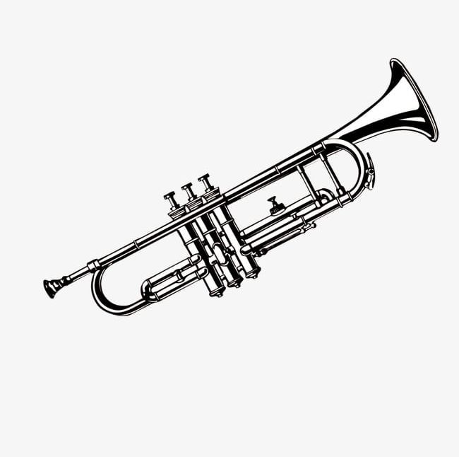 Black And White Trombone Instrument PNG, Clipart, Black, Black And White, Black Clipart, Instrument Clipart, Instruments Free PNG Download
