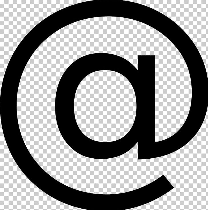 At Sign Computer Icons Trademark Symbol PNG, Clipart, Area, At Sign, Black And White, Brand, Circle Free PNG Download