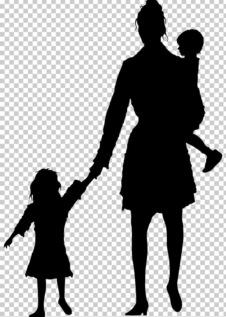 Silhouette Mother Child PNG, Clipart, Animals, Black And White, Child, Daughter, Drawing Free PNG Download