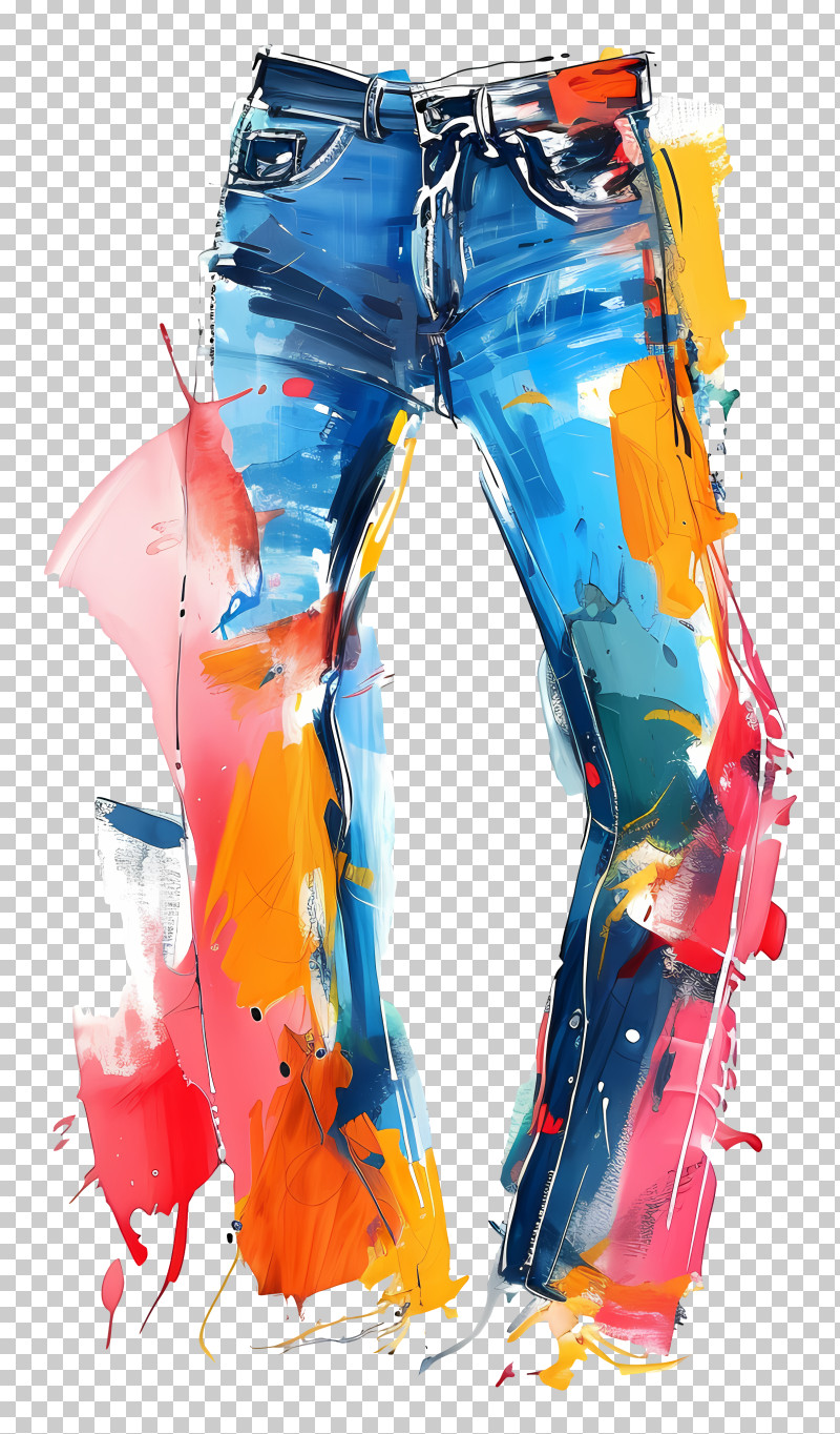 Jeans - Artistic Painted Jeans PNG