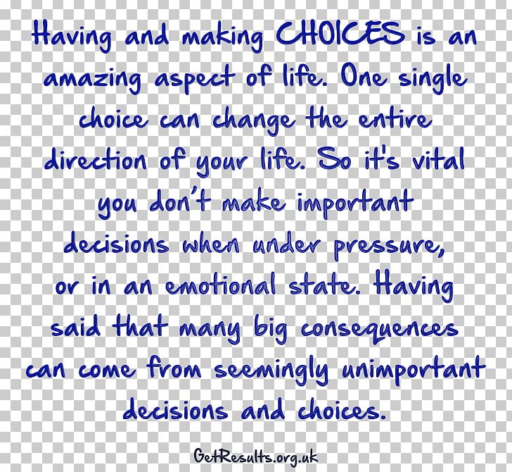 Choice Decision-making Life Document Handwriting PNG, Clipart, Angle, Area, Blue, Choice, Decisionmaking Free PNG Download