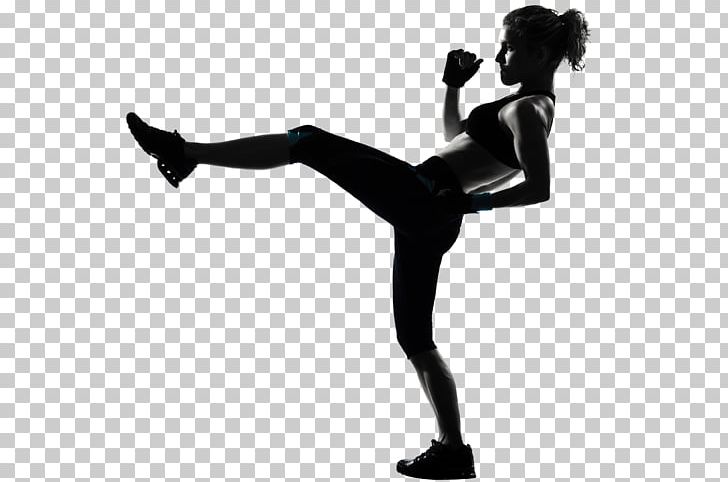 Kickboxing Women's Boxing Silhouette Woman PNG, Clipart, Aerobic Kickboxing, Aerobics, Arm, Black And White, Boxing Free PNG Download