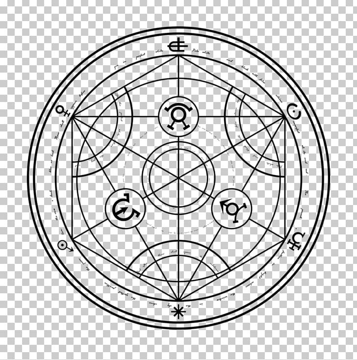Edward Elric Nuclear Transmutation Magic Circle Alchemy PNG, Clipart, Alchemical Symbol, Angle, Area, Bicycle Wheel, Black And White Free PNG Download