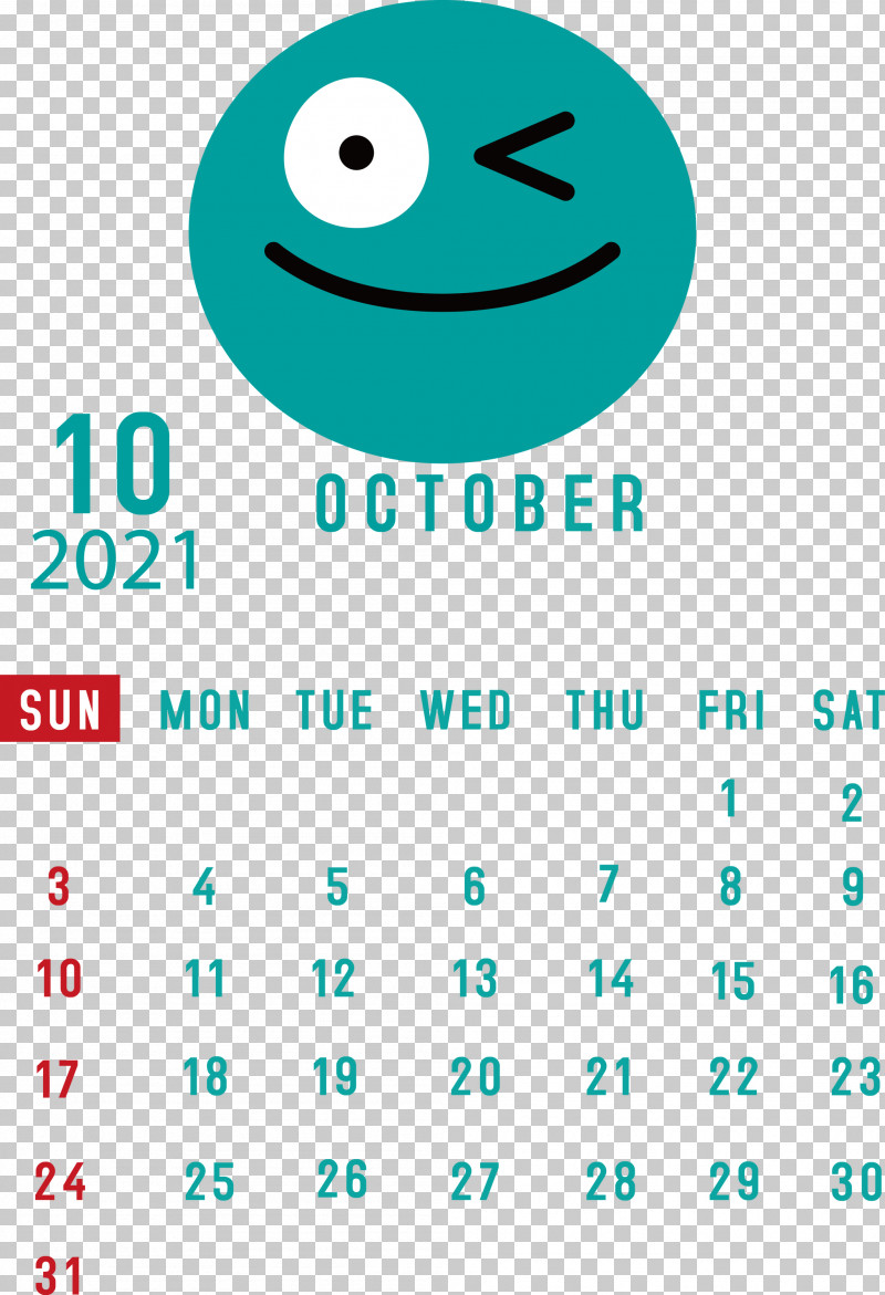 October 2021 Printable Calendar October 2021 Calendar PNG, Clipart, Aqua M, Calendar System, Diagram, Happiness, Htc Hero Free PNG Download