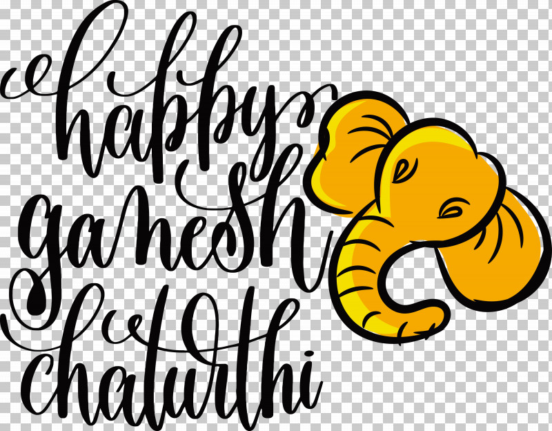 Happy Ganesh Chaturthi PNG, Clipart, Abstract Art, Calligraphy, Cartoon, Happy Ganesh Chaturthi, Lettering Free PNG Download