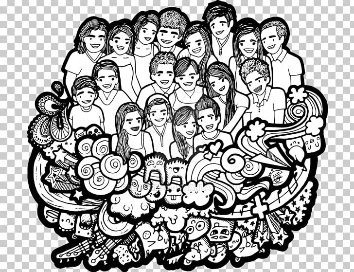 Drawing Line Art Social Group Family PNG, Clipart, Art, Black And White, Cartoon, Circle, Drawing Free PNG Download