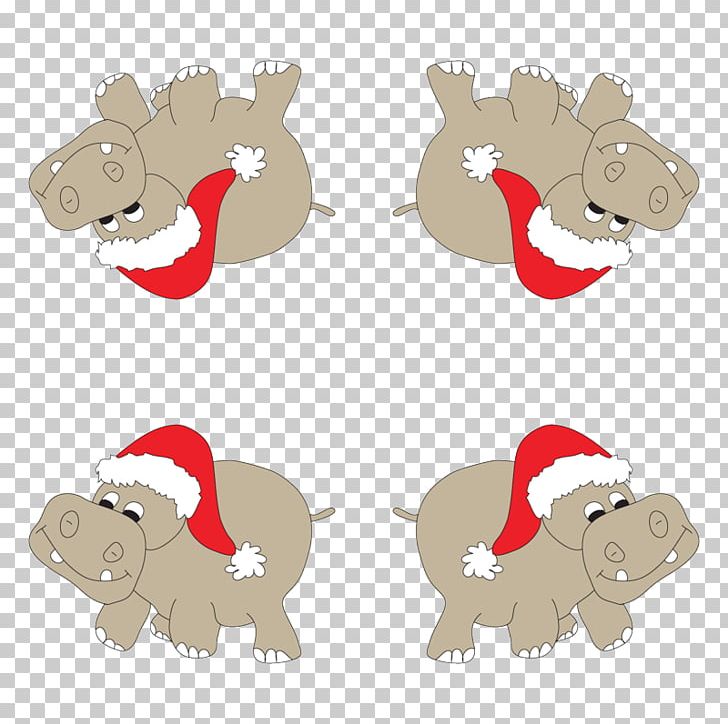 Hippopotamus Spoonflower Desktop Christmas Day PNG, Clipart, Carnivoran, Cartoon, Christmas Day, Deer, Desktop Wallpaper Free PNG Download