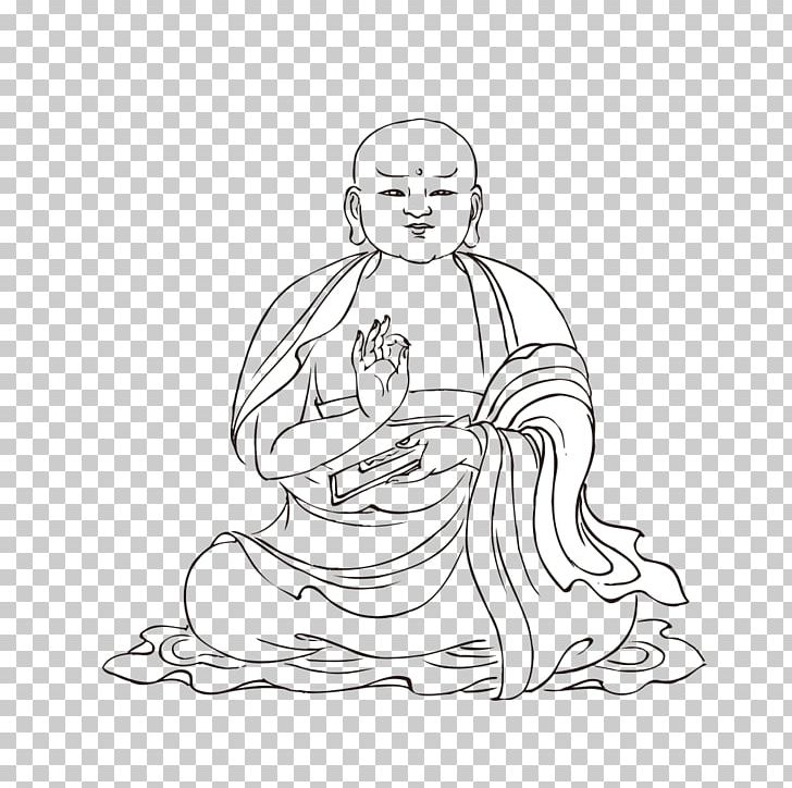 Line Art Buddhism Sketch PNG, Clipart, Art, Artwork, Black And White, Buddhist, Buddhist Monk Free PNG Download