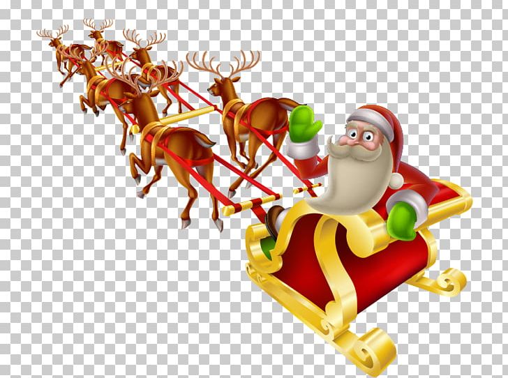 Santa Claus Reindeer Sled Christmas PNG, Clipart, Cartoon, Christmas Decoration, Christmas Deer, Computer Wallpaper, Creative Christmas Free PNG Download