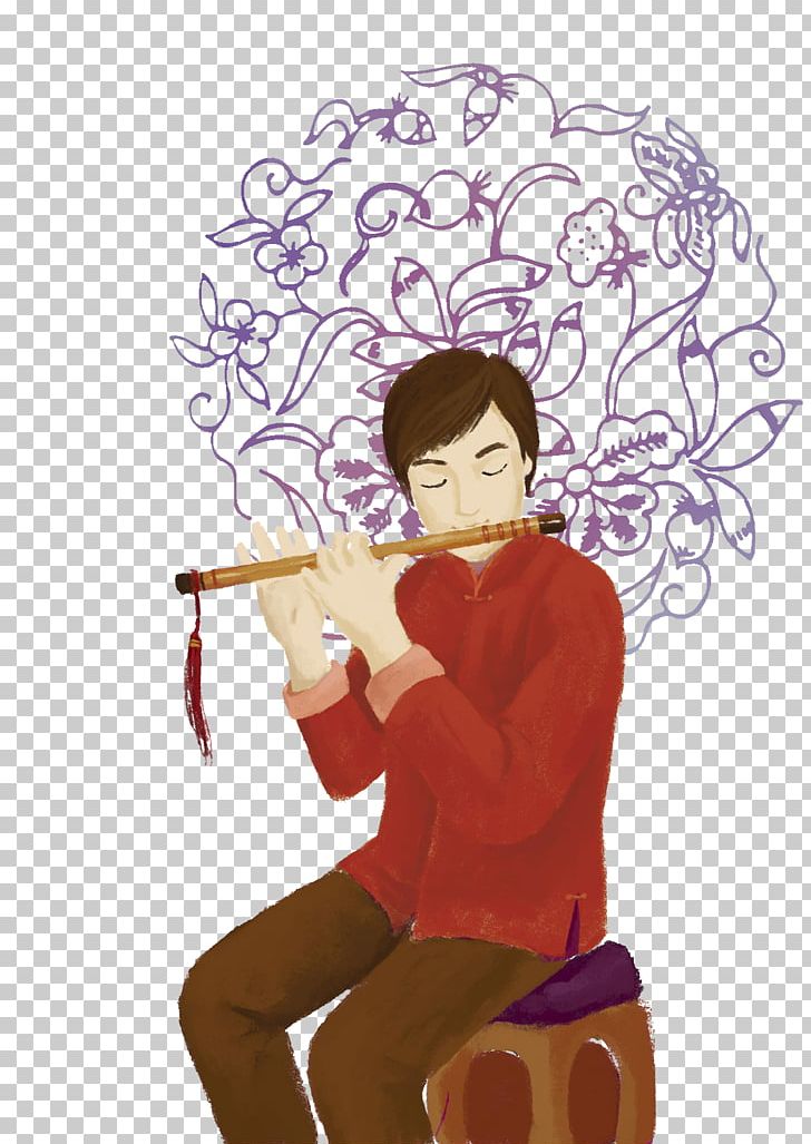 Flute Musical Instrument Illustration PNG, Clipart, Cartoon, Chinese Style, Culture, Fictional Character, Girl Free PNG Download