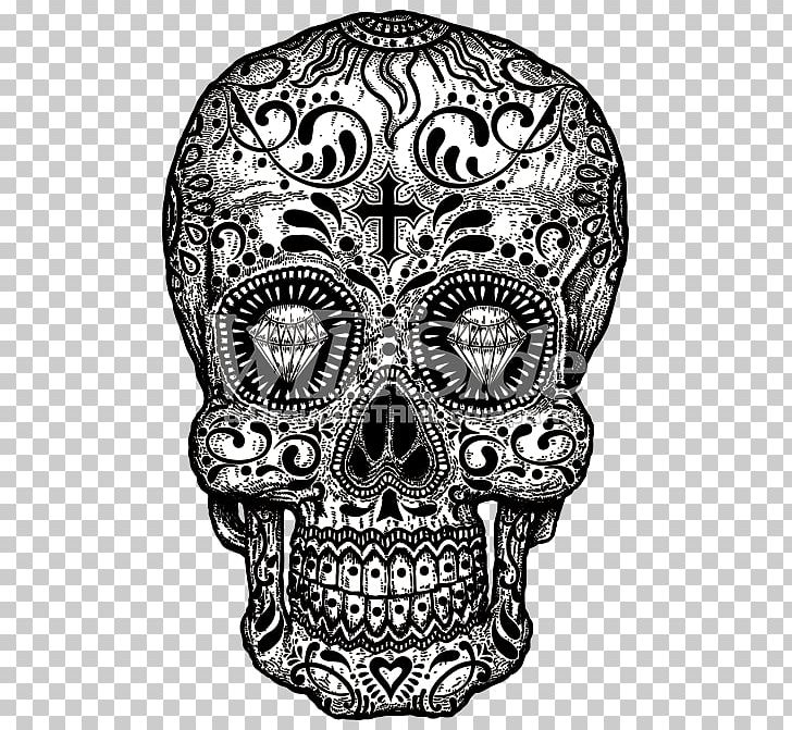Calavera Day Of The Dead Skull T-shirt Candy PNG, Clipart, Black And White, Bone, Calavera, Candy, Color Free PNG Download
