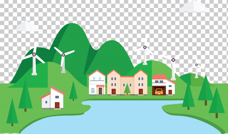 Eco Town PNG, Clipart, Cartoon, Eco, Green, Meter, Residential Area Free PNG Download