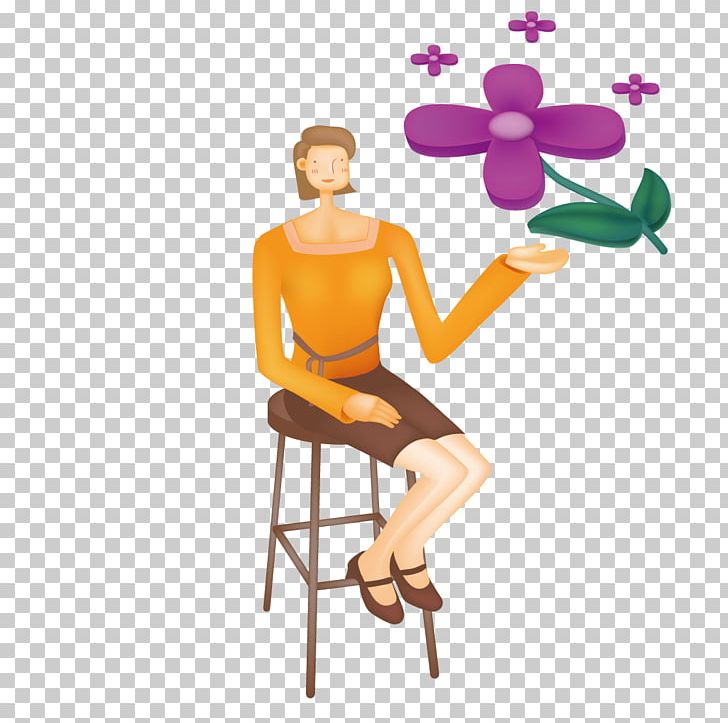 Flower Woman PNG, Clipart, Adobe Illustrator, Chair, Download, Encapsulated Postscript, Euclidean Vector Free PNG Download