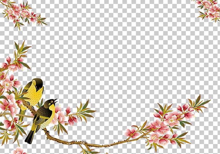 Visual Arts Mural Flower Wall PNG, Clipart, Background, Birdandflower Painting, Blossom, Branch, Cherry Blossom Free PNG Download