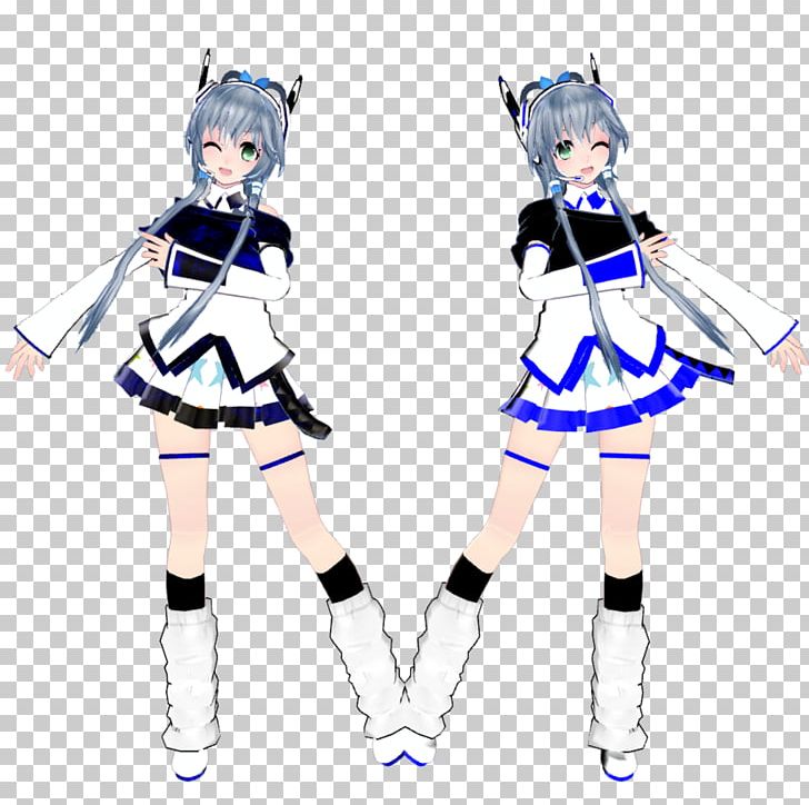 Cheerleading Uniforms Pop Raver Hatsune Miku MikuMikuDance Luo Tianyi PNG, Clipart, Acti, Blue, Character, Cheerleading Uniform, Cheerleading Uniforms Free PNG Download