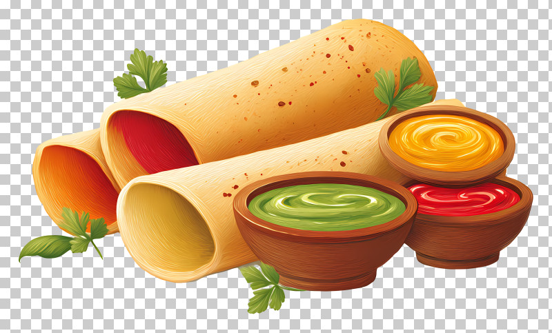 Indian Dosa With Sauces - Delicious Tacos With Sauces PNG