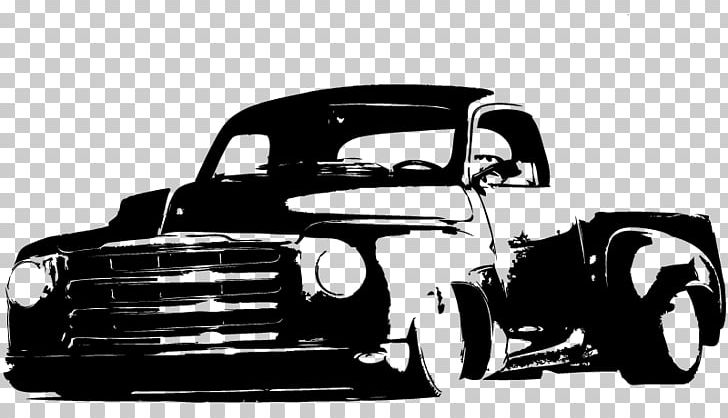 Pickup Truck Car Black And White Hot Rod Wall Decal PNG, Clipart, Automotive Design, Automotive Exterior, Black, Black And White, Brand Free PNG Download