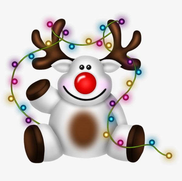 Cartoon Christmas Lights Wearing Deer PNG, Clipart, Cartoon, Cartoon Clipart, Christmas, Christmas Clipart, Christmas Deer Free PNG Download