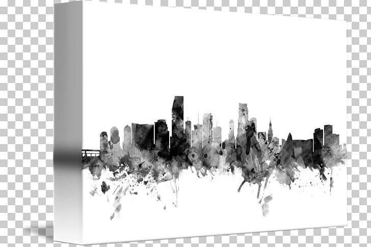 Miami Canvas Print Art Skyline PNG, Clipart, Art, Black And White, Canvas, Canvas Print, Cityscape Free PNG Download