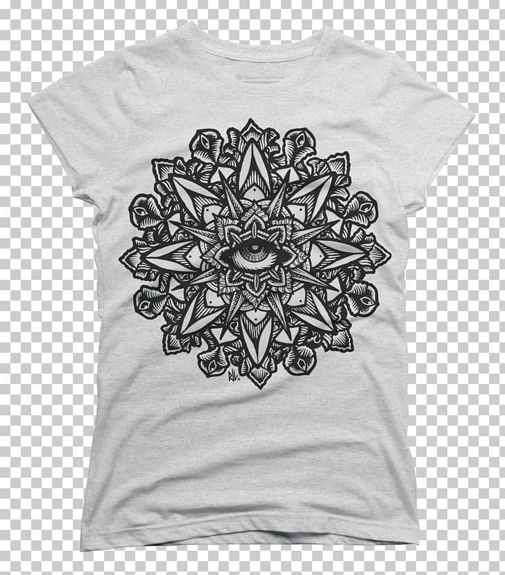 T-shirt Mandala Enlightenment Dharmachakra PNG, Clipart, Age Of Enlightenment, Black, Black And White, Black M, Clothing Free PNG Download