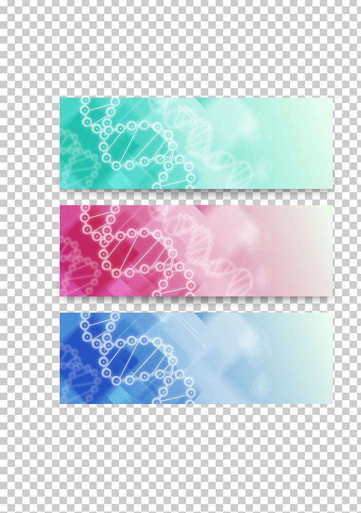 3 Color DNA Molecule Banner PNG, Clipart, Aqua, Banner, Color, Computer Icons, Decorative Patterns Free PNG Download