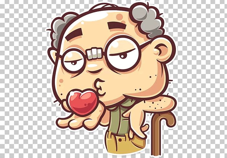 Sticker Telegram Grandfather Nose PNG, Clipart, Art, Behavior, Cartoon, Character, Cheek Free PNG Download