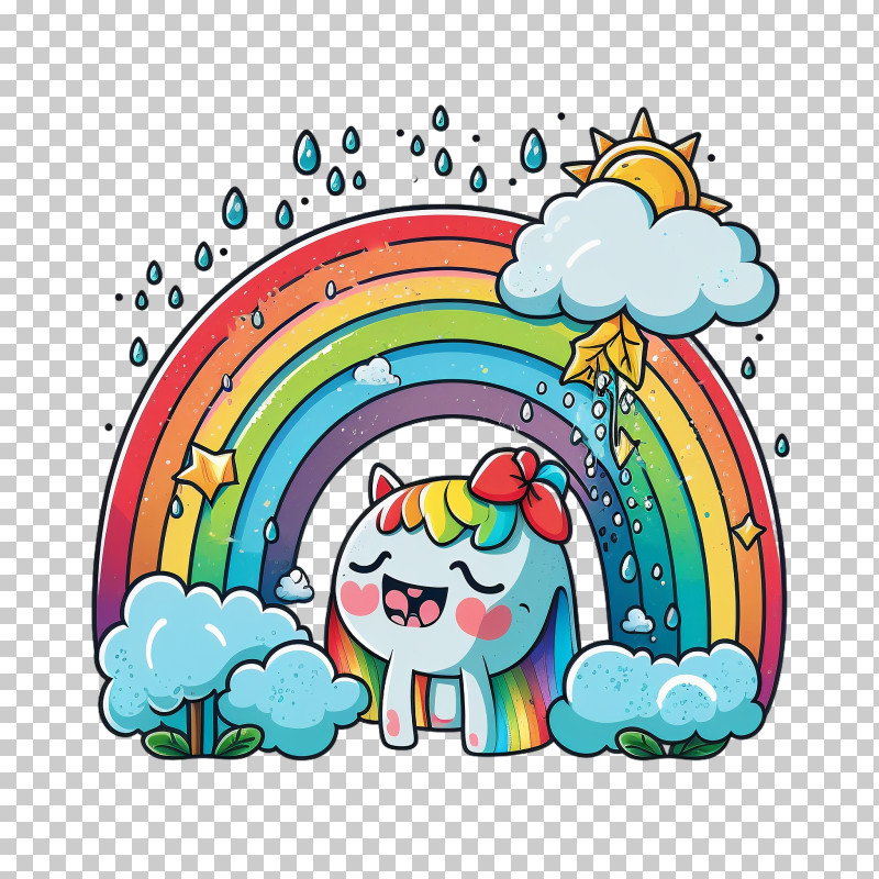 Cute Rainbow - Cute Unicorn With Rainbow And Clouds PNG, Clipart ...