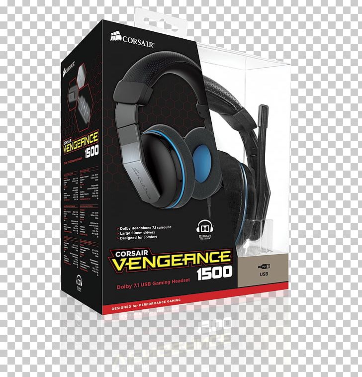 7.1 Surround Sound Corsair Vengeance 1500 CA-9011124-NA Dolby 7.1 USB Gaming CORSAIR Vengeance 1500 Dolby 7.1 USB Gaming Headset Corsair Components PNG, Clipart, 71 Surround Sound, Audio, Audio Equipment, Corsair Components, Corsair Vengeance 2100 Free PNG Download