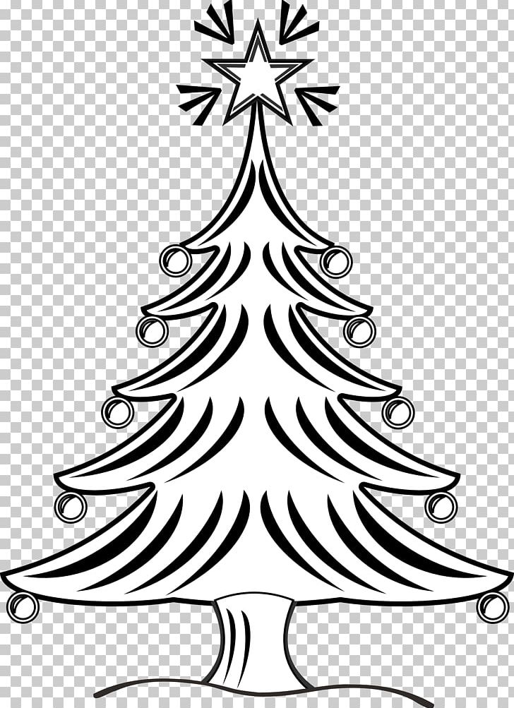 Christmas Tree Line Art PNG, Clipart, Artwork, Black And White, Branch, Christmas, Christmas Decoration Free PNG Download