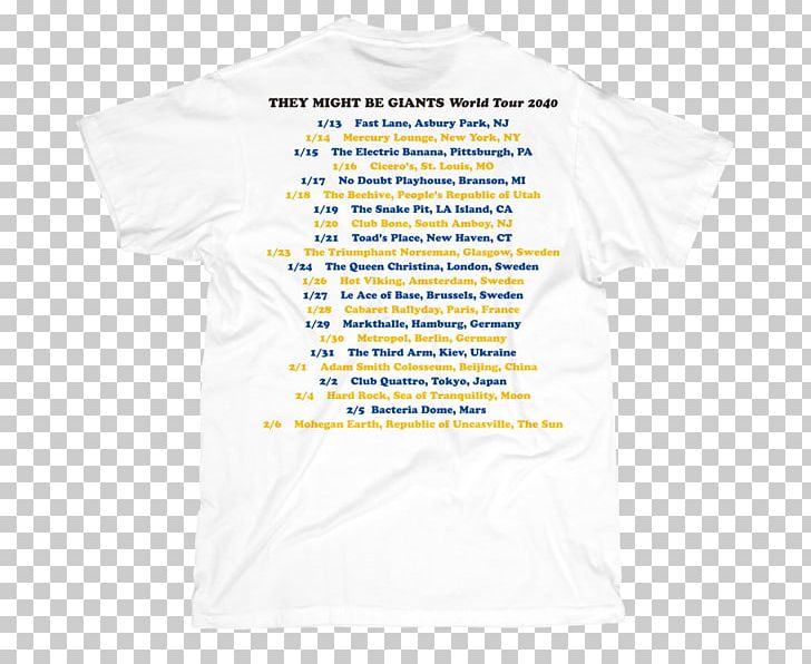 Concert T-shirt They Might Be Giants PNG, Clipart, Area, Blue, Brand, Clothing, Concert Free PNG Download