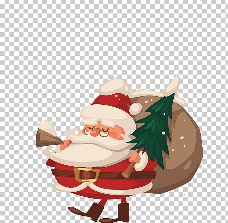 Santa Claus Christmas Card Greeting Card New Years Day PNG, Clipart, Carrying Vector, Cartoon, Cartoon Santa Claus, Christmas, Christmas Decoration Free PNG Download