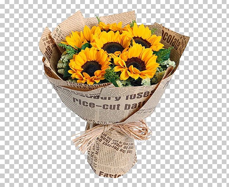 Flower Bouquet Cut Flowers Common Sunflower Gift PNG, Clipart,  Free PNG Download