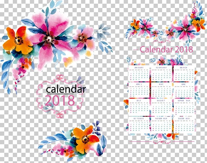Floral Design Flower Pattern PNG, Clipart, 2018 Calendar, Calendar, Calendar Icon, Calendar Template, Design Free PNG Download