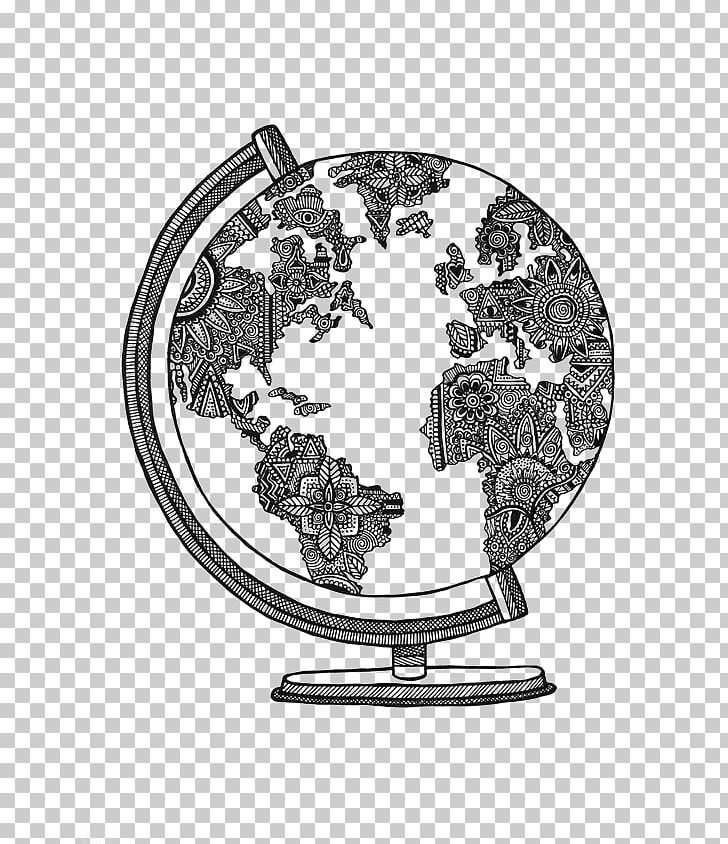 Globe World Drawing Sketch Png Clipart Black Black And