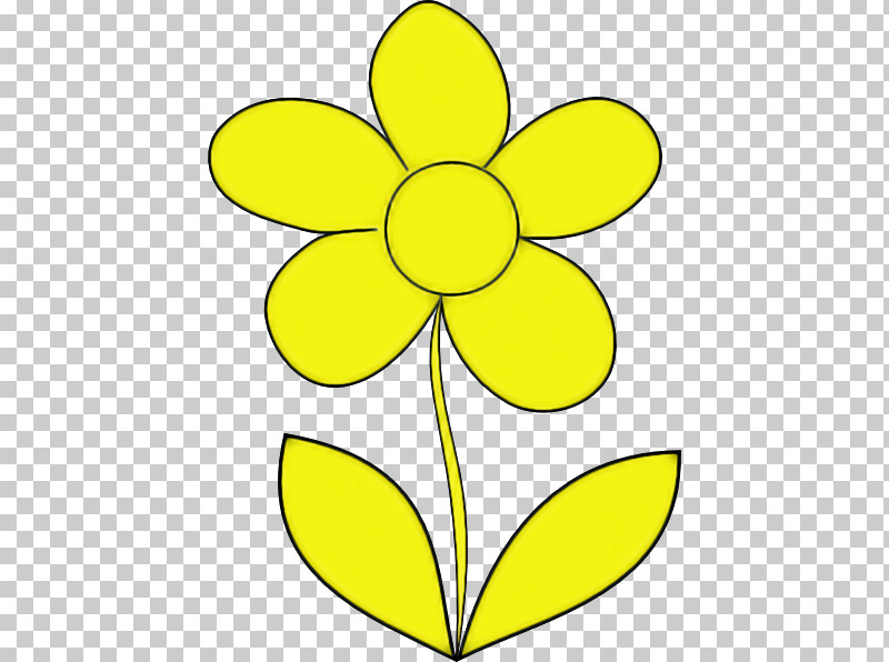 Yellow Petal Green Leaf Flower PNG, Clipart, Flower, Green, Leaf, Line, Petal Free PNG Download