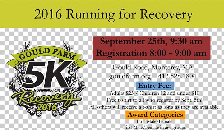 Gould Farm Therapeutic Community Mental Health 5K Run PNG, Clipart, 5 K, 5k Run, Advertising, Area, Banner Free PNG Download