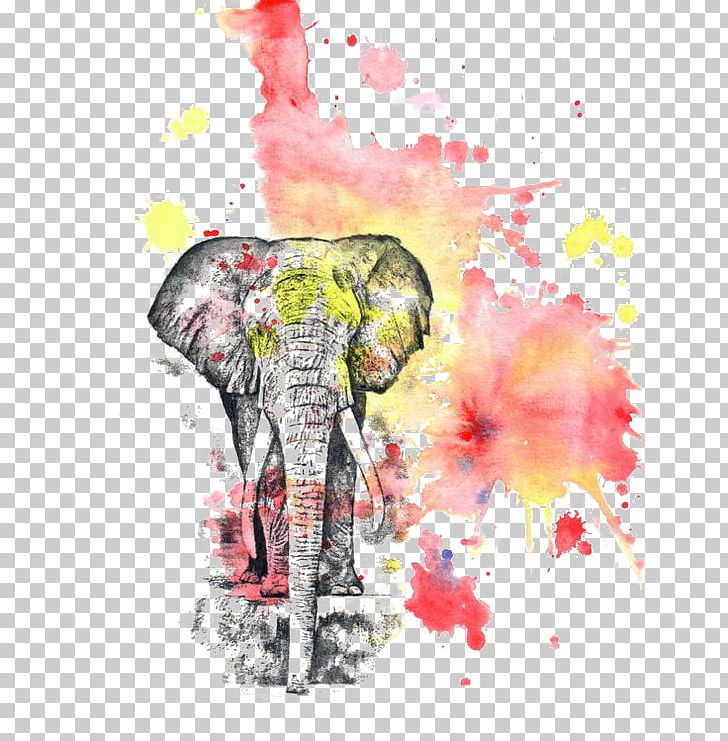 Download Watercolor Flowers Watercolor Painting Printmaking Elephant Png Clipart Animal Animals Art Artist Creat Free Png Download