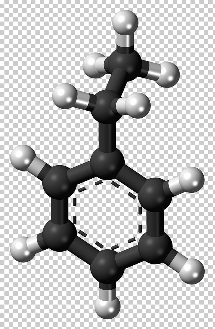 Ethylbenzene Molecule Isomer Cumene PNG, Clipart, Aromatic Hydrocarbon, Aromaticity, Benzene, Black And White, Chemical Compound Free PNG Download